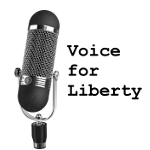 Voice for Liberty logo with microphone 150