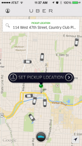 Available Uber drivers on a Sunday morning in Kansas City. There were no Uber drivers available in Wichita at the time.