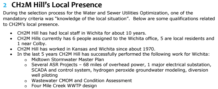 Wichita city document, excerpt.
