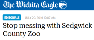 Stop messing with Sedgwick County Zoo