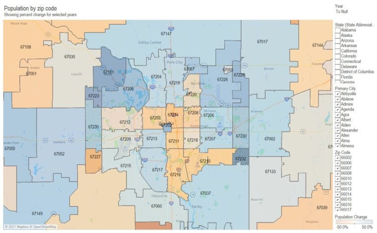 Visualization: Zip code populations